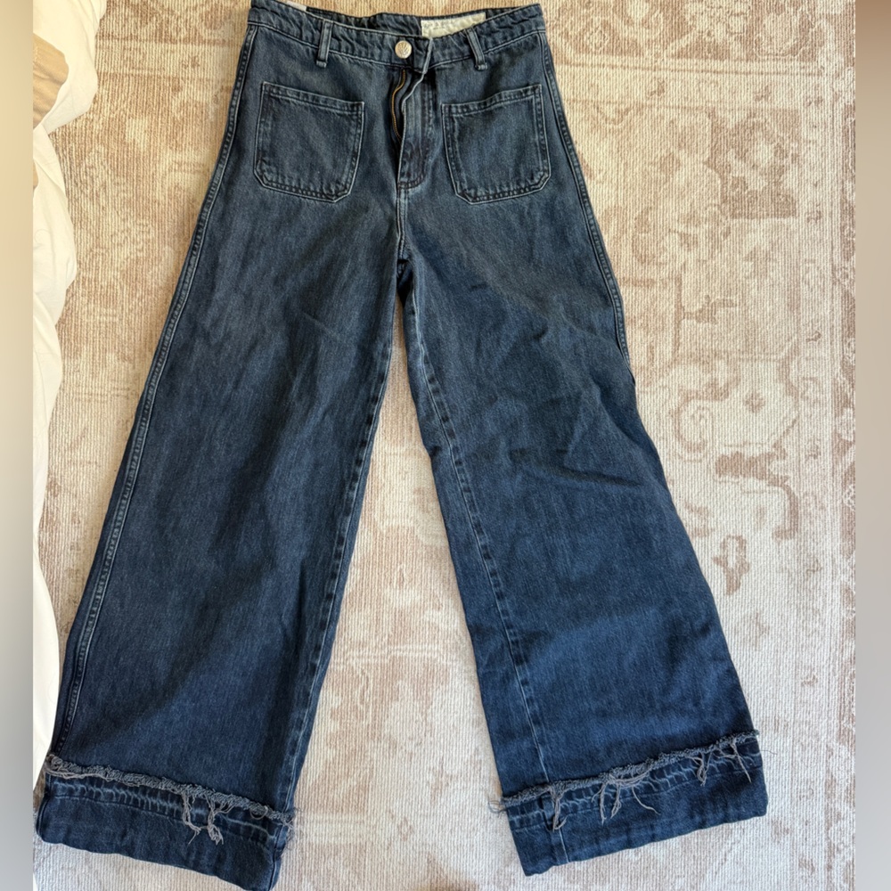 rag & bone Indigo Wide Leg Jeans